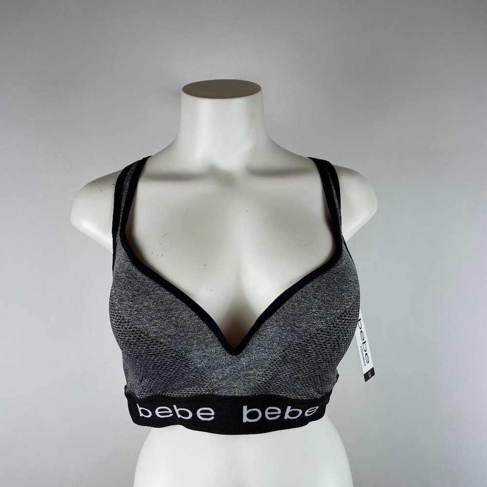 NWT BEBE Gray Black Sports BRA size 3X
